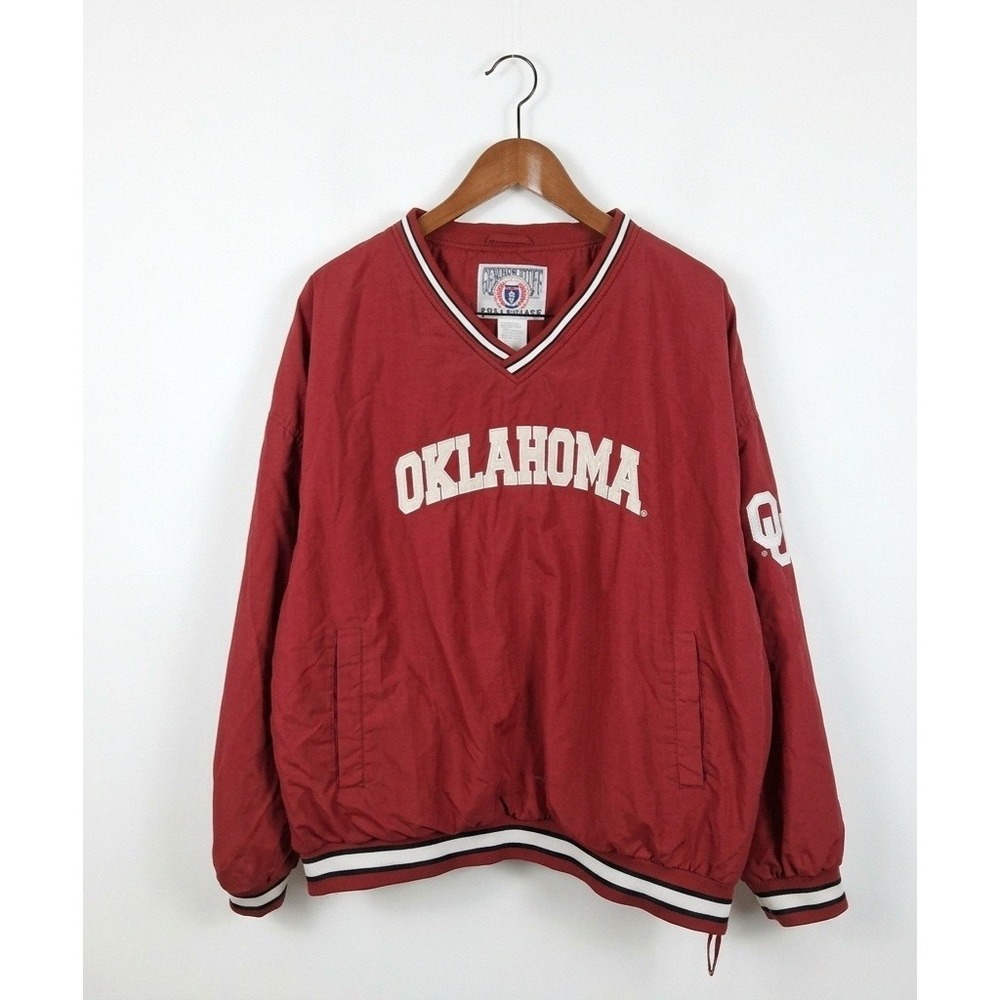 VTG 90s Oklahoma Sooners Pullover Windbreaker Jacket XXL Genuine Stuff OU Y2K